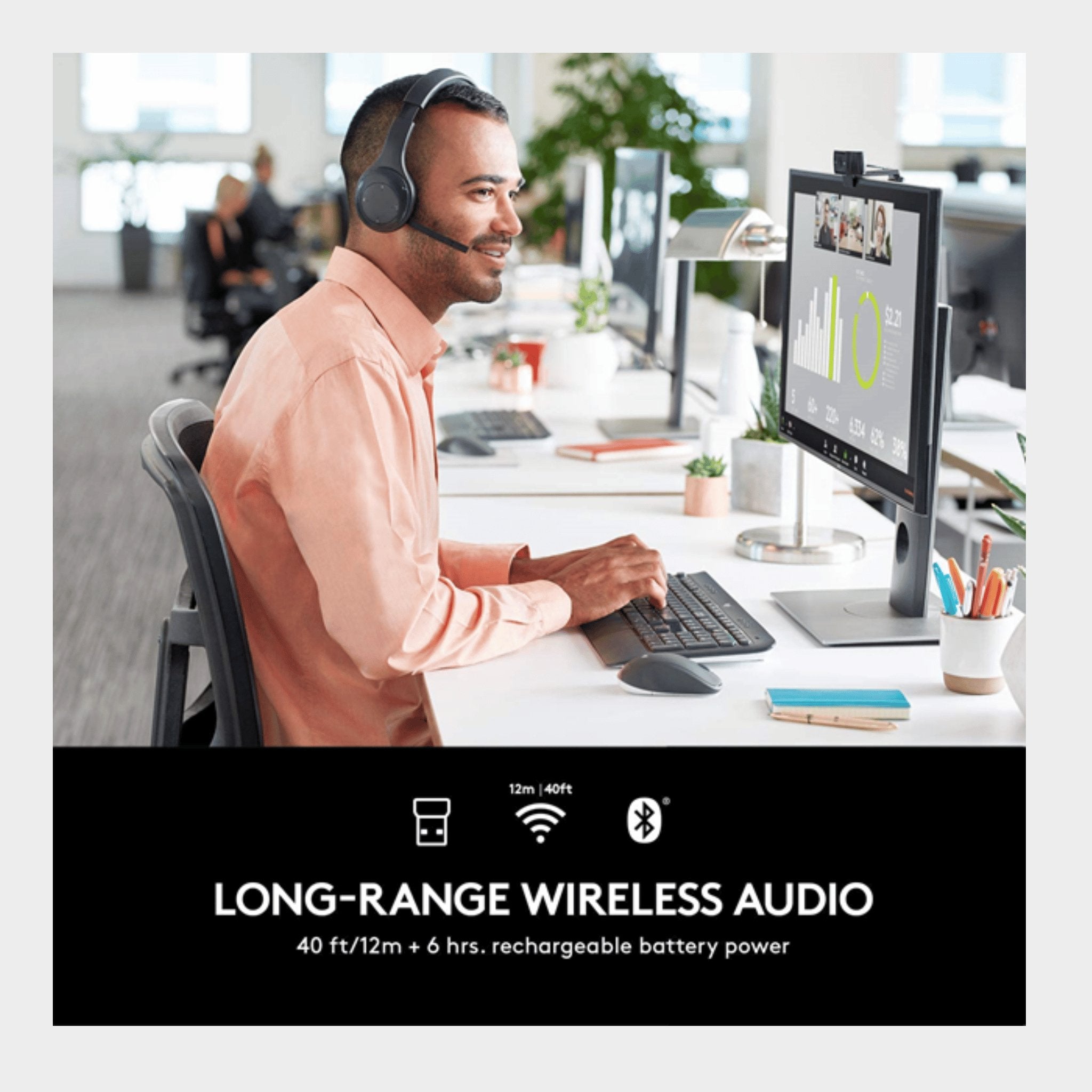 Wireless headset logitech online h800