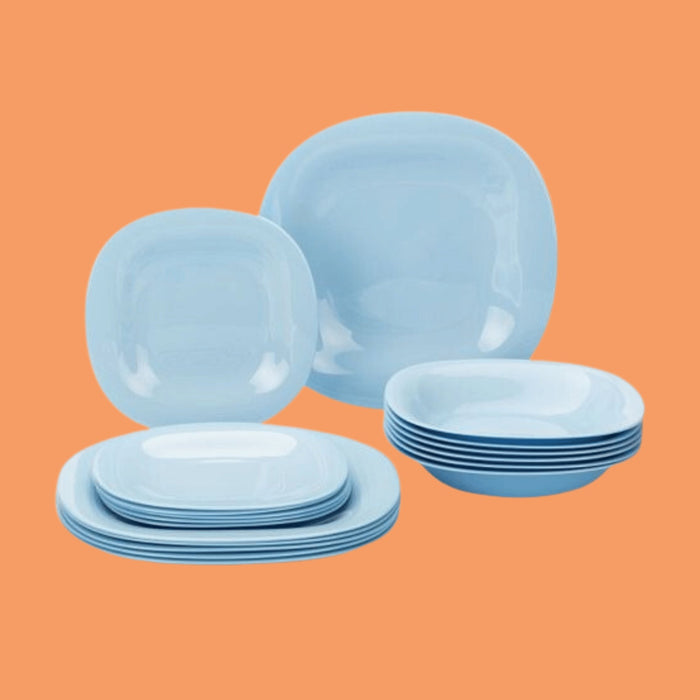 Luminarc 18 Pcs Plates, Side Plates, Bowls Dinner Set - Blue - KWT Tech Mart