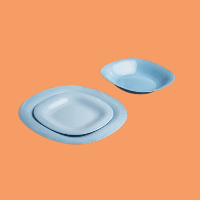 Luminarc 18 Pcs Plates, Side Plates, Bowls Dinner Set - Blue - KWT Tech Mart