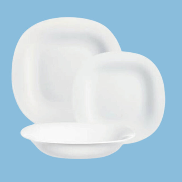 Luminarc 18Pc Dinner Set - Plates, Side Plates, Bowls, White - KWT Tech Mart