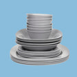 Luminarc 24Pc Dinner Set - Plates, Side Plates, Bowls (Grey) - KWT Tech Mart