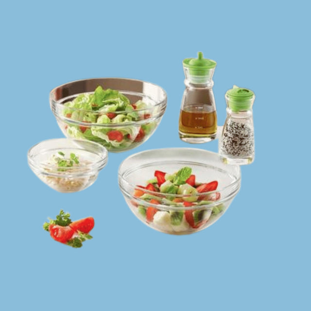 Luminarc 3Pcs Oven Mixing Bowl Glass Set, 1L, 2L, 3L - KWT Tech Mart