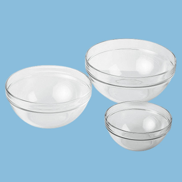 Luminarc 3Pc Oven Mixing Bowl Glass Set 1L, 2L, 3L Colorless - KWT Tech Mart