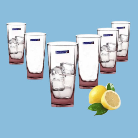 Luminarc 6 Pieces Of Water Juice Glasses Drinkware - Purple - KWT Tech Mart