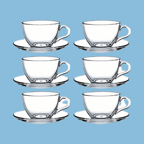 Luminarc 6 Pieces Cups and 6 Saucers - Colorless - KWT Tech Mart