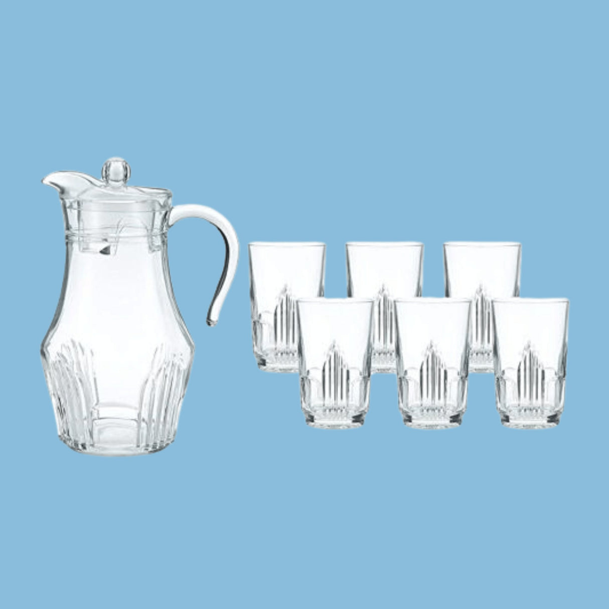 Luminarc 6 Pieces Of Juice Glasses And 1 Jug Set - Colorless - KWT Tech Mart