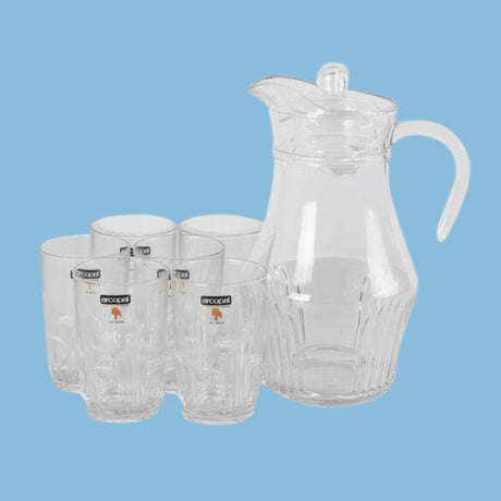 Luminarc 6 Pieces Of Juice Glasses Cups And 1 Jar Water Set - KWT Tech Mart