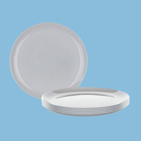 Luminarc 6 Pcs Round Plain Design Dinner Plates - Grey - KWT Tech Mart