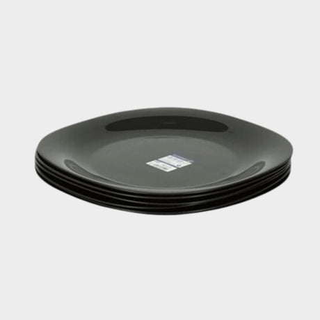 Luminarc 6 Pcs Square Plain Design Plates - Black - KWT Tech Mart