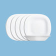Luminarc 6 Pcs Plain Self Design Dinner Plates - White - KWT Tech Mart