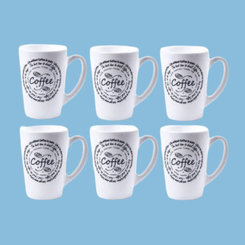 Luminarc 6 Pieces Of Tea Coffee Mug Cups - White - KWT Tech Mart