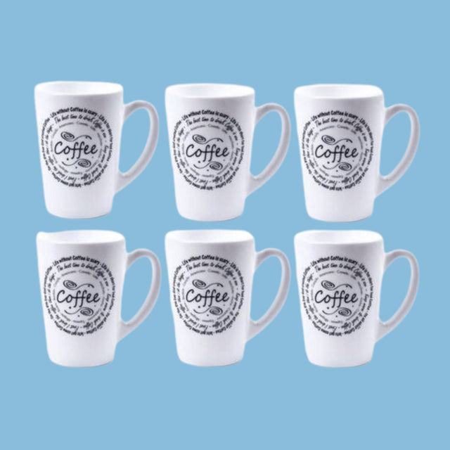 Luminarc 6 Pieces Of Tea Coffee Mug Cups - White - KWT Tech Mart