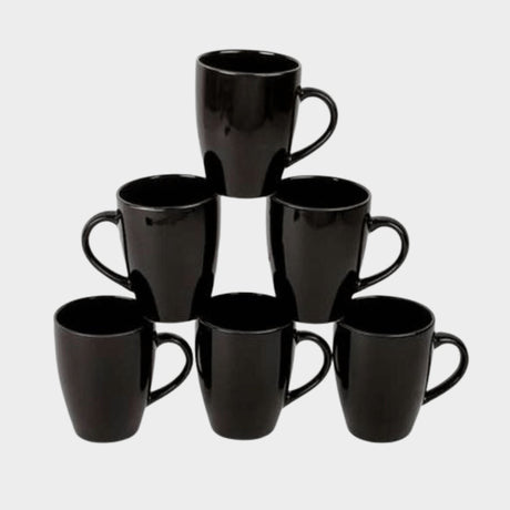 Luminarc 6 Pieces Tea/Coffee Mug Cups - Black - KWT Tech Mart