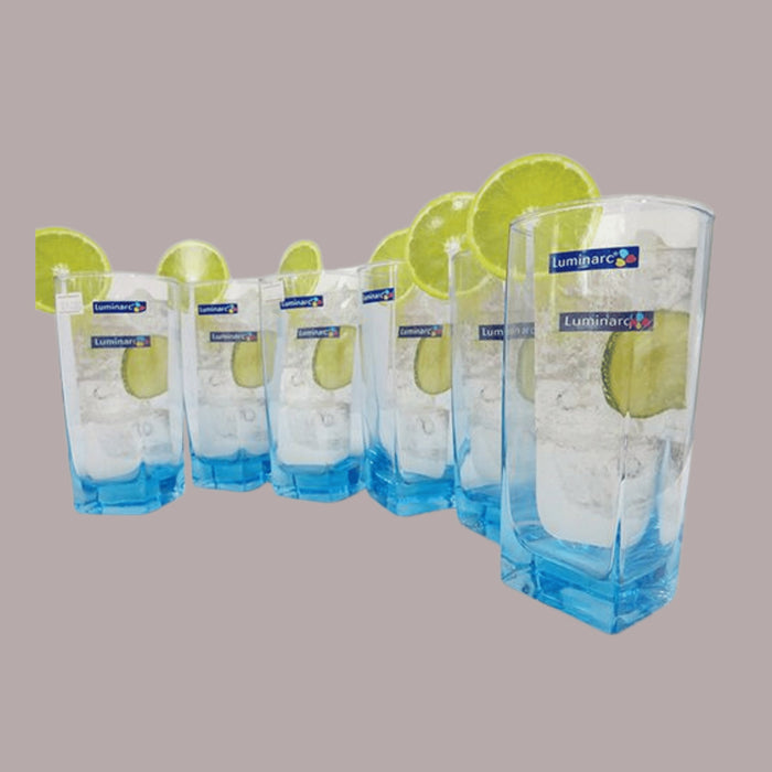 Luminarc 6 Pieces Of Water And Juice Glasses - Blue - KWT Tech Mart