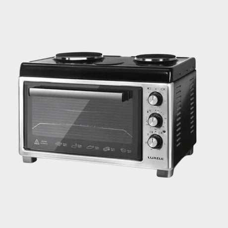 Luxell 40L Electric Oven Cooker with 2 Hotplates - Black - KWT Tech Mart