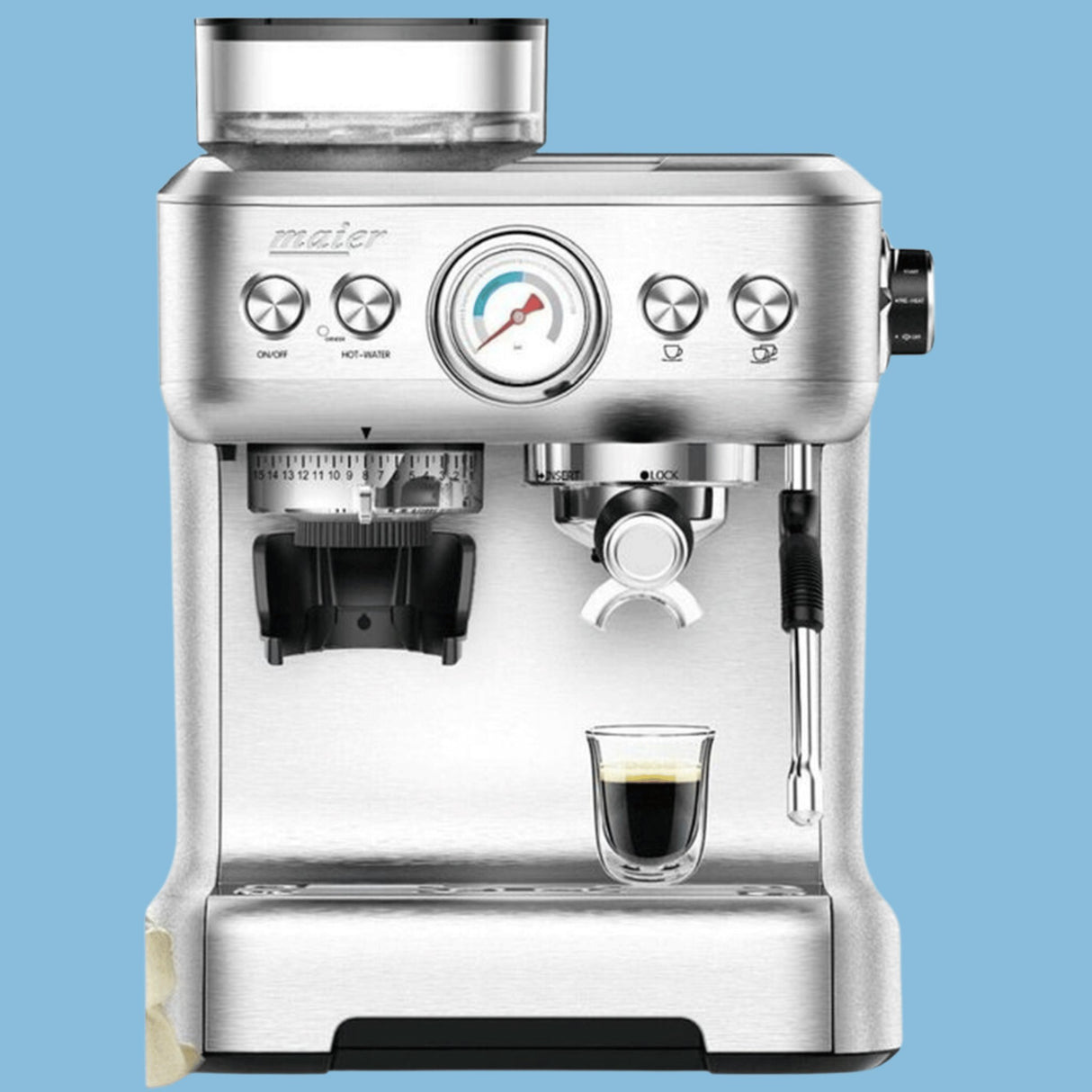 Maier Pump Steam Coffee, Espresso, Cappuccino Maker MR-5455 - KWT Tech Mart