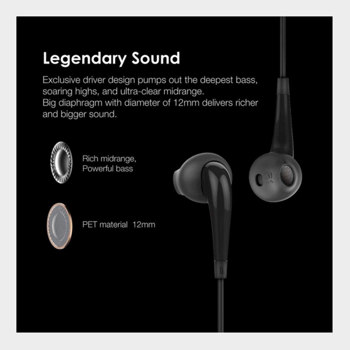 Oraimo Halo OPE-E21 Half-in-Ear Wired Earphones – Black - KWT Tech Mart