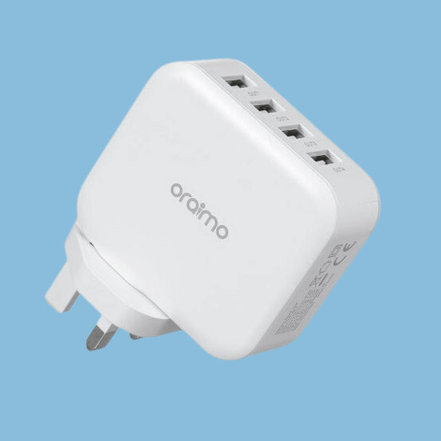 Oraimo Phone Charger Fast Charger UK Dual USB OCW-U81F White - KWT Tech Mart