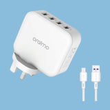 Oraimo Phone Charger UK Dual USB OCW-U63D White - KWT Tech Mart