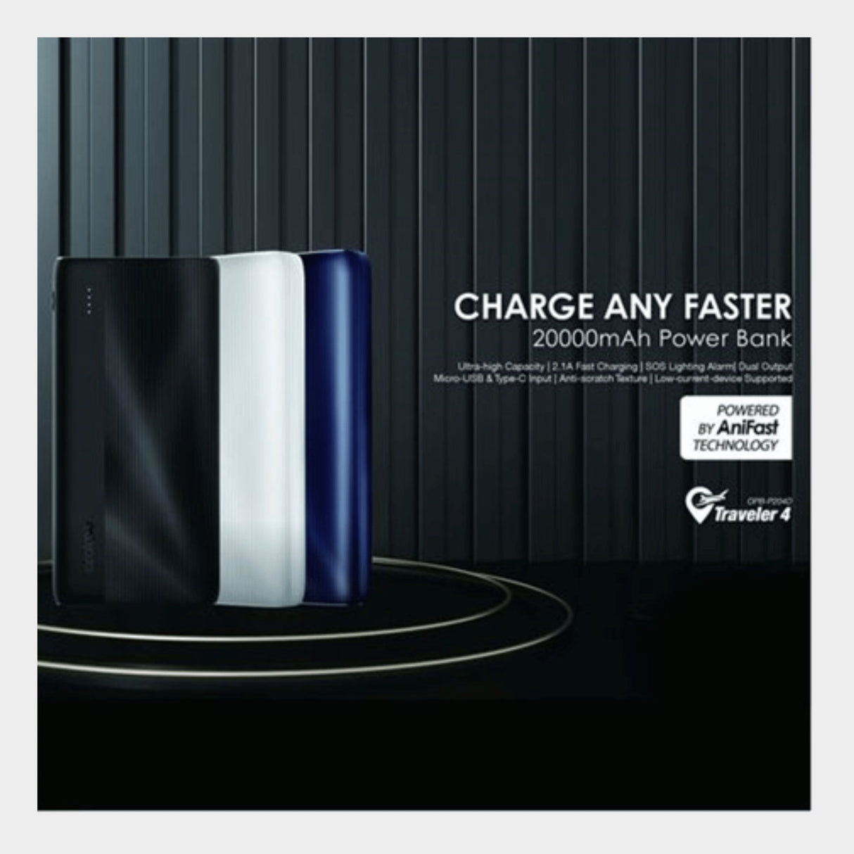 Oraimo Power Bank 20000mAh Dual USB Output – Black - KWT Tech Mart
