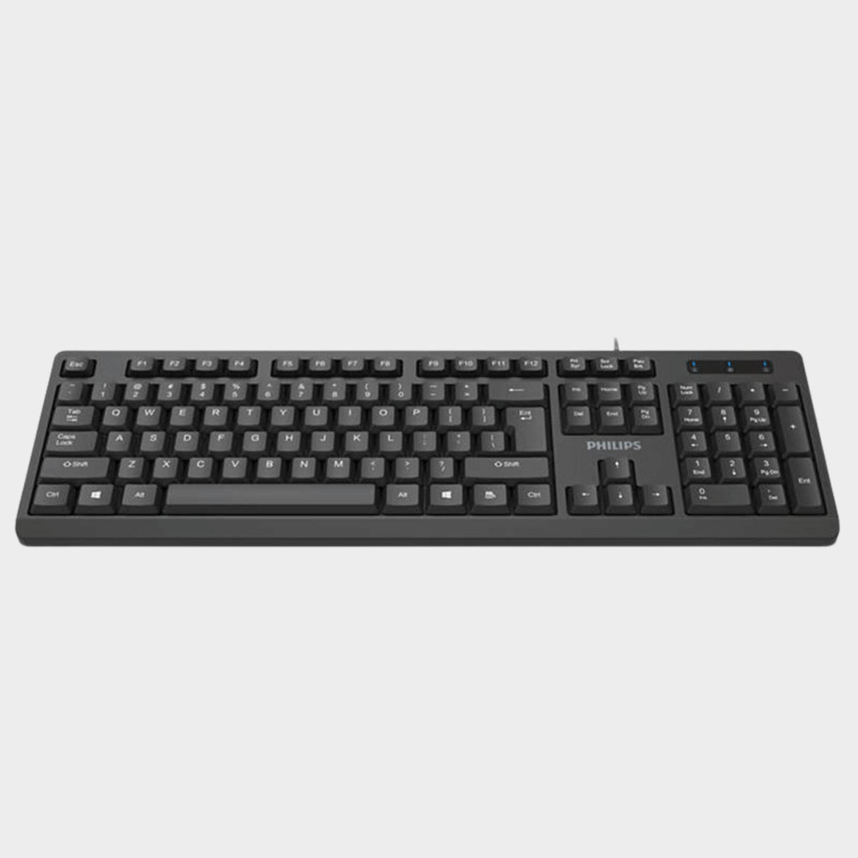 Philips Wired Quiet Keyboard SPK6234 with Number Pad-Black  - KWT Tech Mart