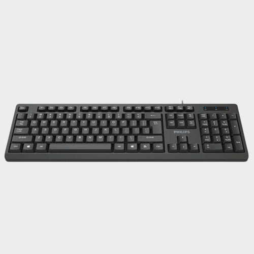 Philips Wired Quiet Keyboard SPK6234 with Number Pad-Black  - KWT Tech Mart