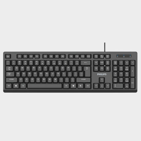 Philips Wired Quiet Keyboard SPK6234 with Number Pad-Black  - KWT Tech Mart