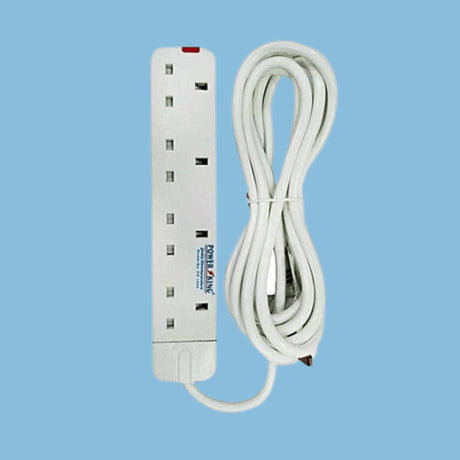 Power King 4 Ways Extension Cable, 3 Meter – White - KWT Tech Mart