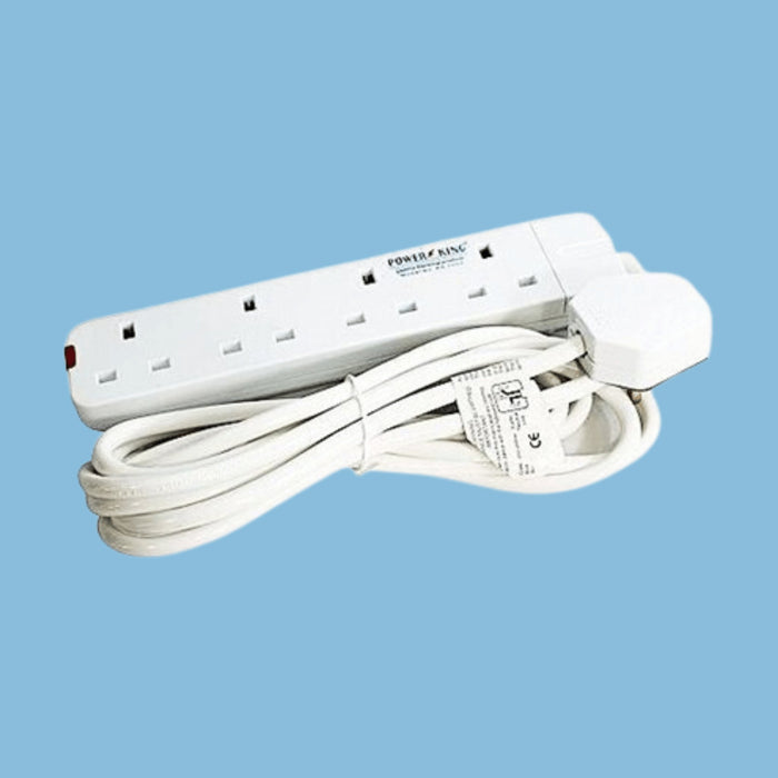 Power King 4 Ways Extension Cable, 3 Meter – White - KWT Tech Mart