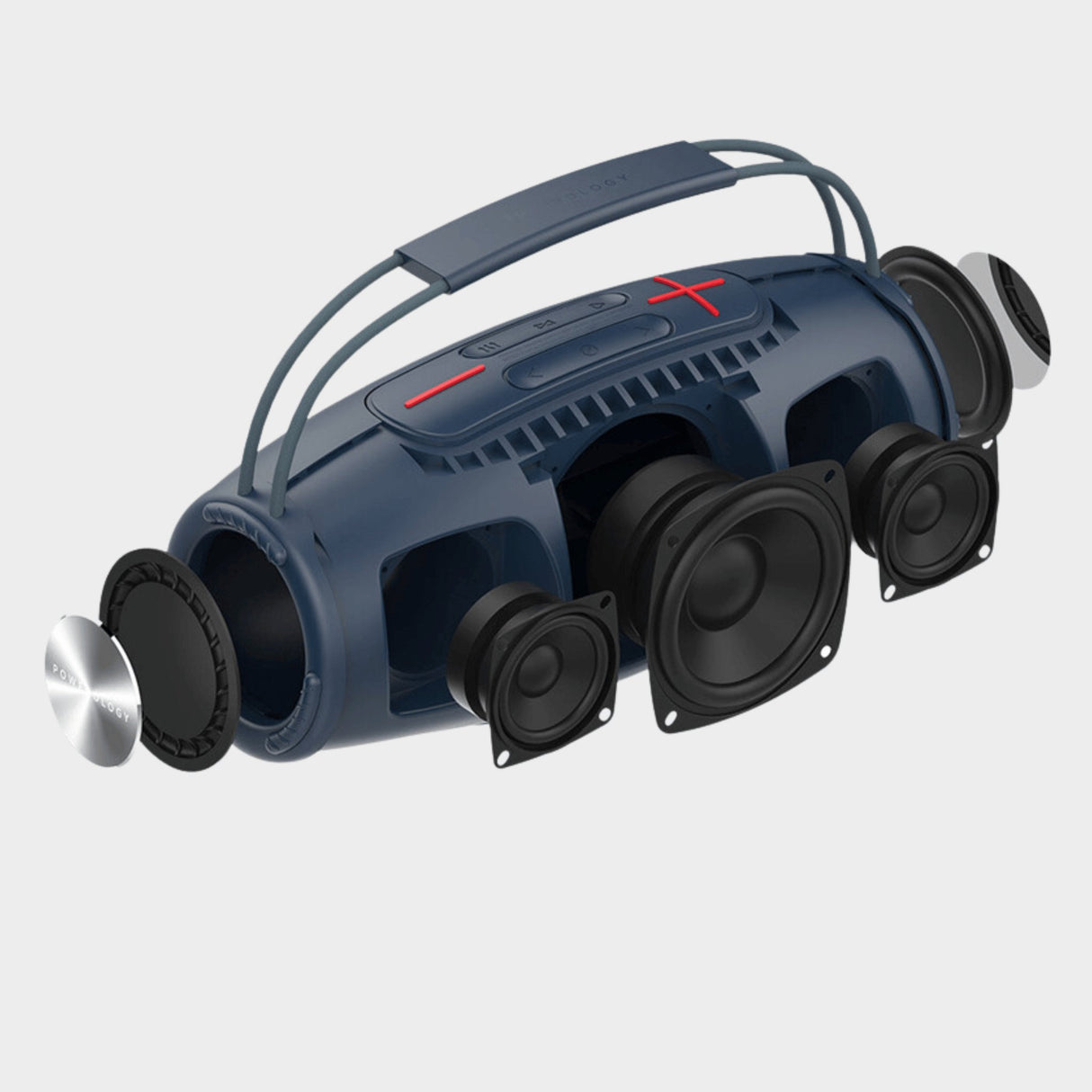 Powerology Phantom Boombox Portable Bluetooth Speaker - Blue - KWT Tech Mart