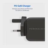 Powerology Ultra-Compact 20W PD GaN Charger – Black - KWT Tech Mart