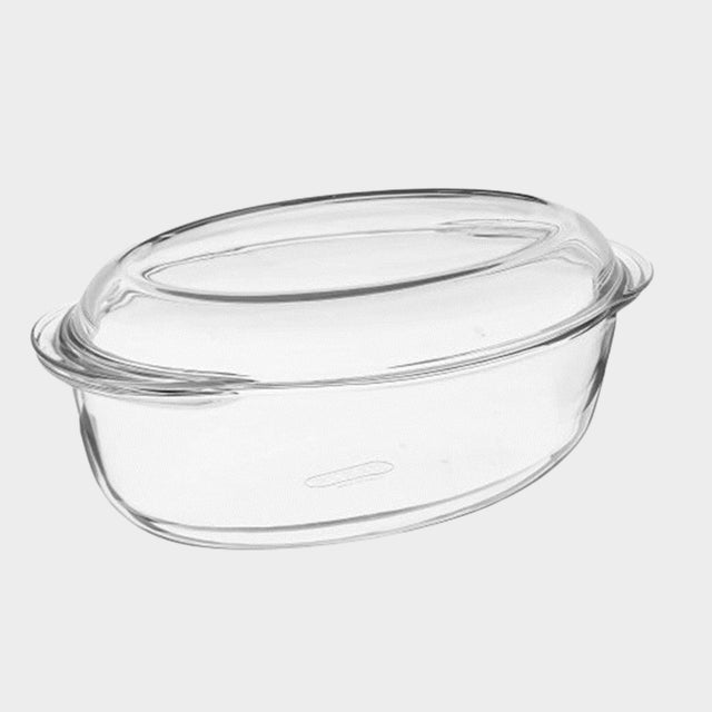 Pyrex 4L Glass Oval Casserole Oven Dish with Lid, Colourless - KWT Tech Mart