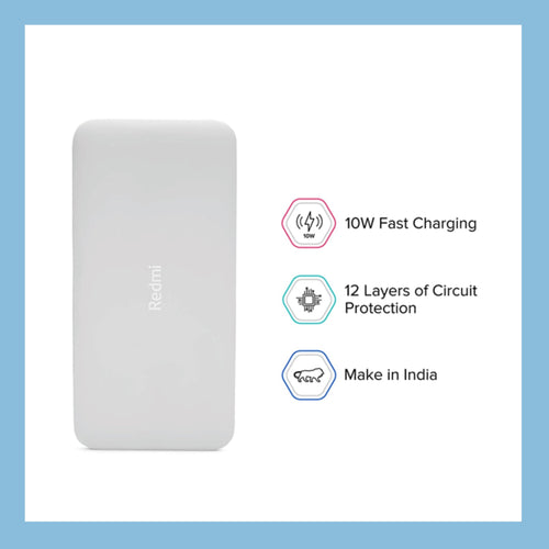 Redmi 10000mAh Power Bank – White | KWT Tech Mart