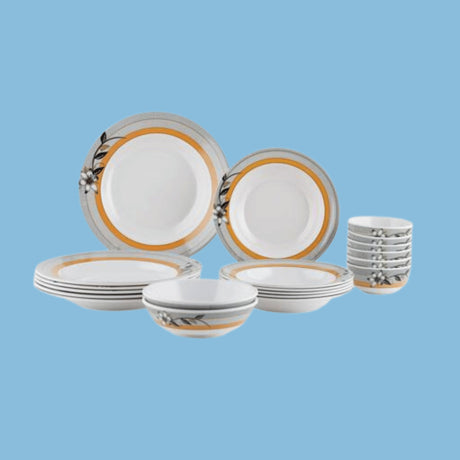 Royalford 20 pcs Melamine Ware Dinner Set (White) - RF7437 - KWT Tech Mart