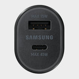 Samsung Dual Car Charger (45W+15W) - Black - KWT Tech Mart