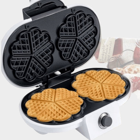 Silver Crest Double Waffle Maker Mini Heart-Shaped Waffles - KWT Tech Mart