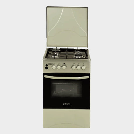 Solstar Gas Standing Cooker 50x50cm, SO540DGRAINBSS - Silver - KWT Tech Mart