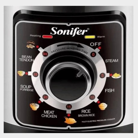 Sonifer 6L Electric Rice or Pressure Cooker - Silver - KWT Tech Mart