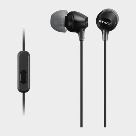 Sony MDREX15AP In-Ear Earbud Headphones with Mic – Black - KWT Tech Mart