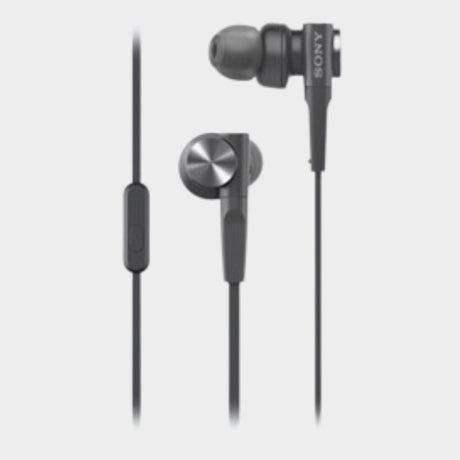 Sony MDRXB55AP Extra Bass Earbud Headphones with Mic – Black - KWT Tech Mart