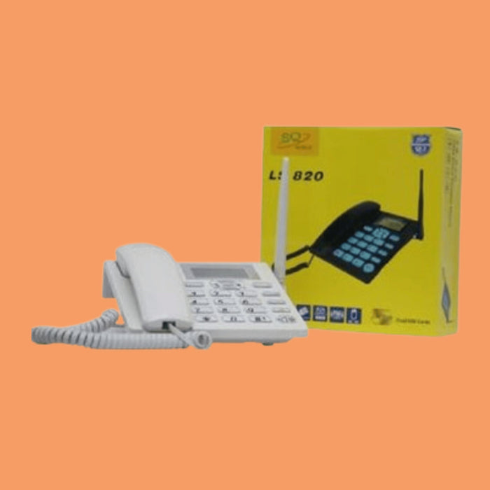 SQ Mobile Dual Sim Gsm Desktop Phone Landline - White  - KWT Tech Mart