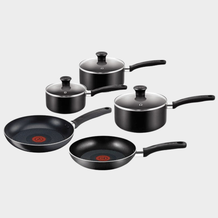 Tefal Essential 5 Pieces Cookware Set B372S544- Black - KWT Tech Mart