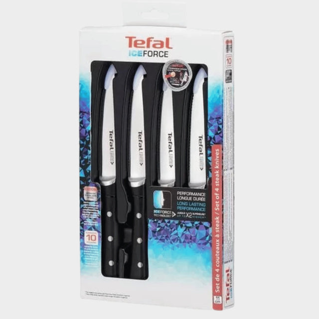 Tefal 4pc Ice Force Stainless Steak Knives 11cm, K232S414 - KWT Tech Mart