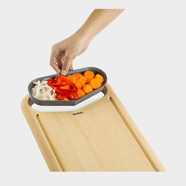 Tefal Wooden Chopping Board With Container K2215514 - Brown - KWT Tech Mart