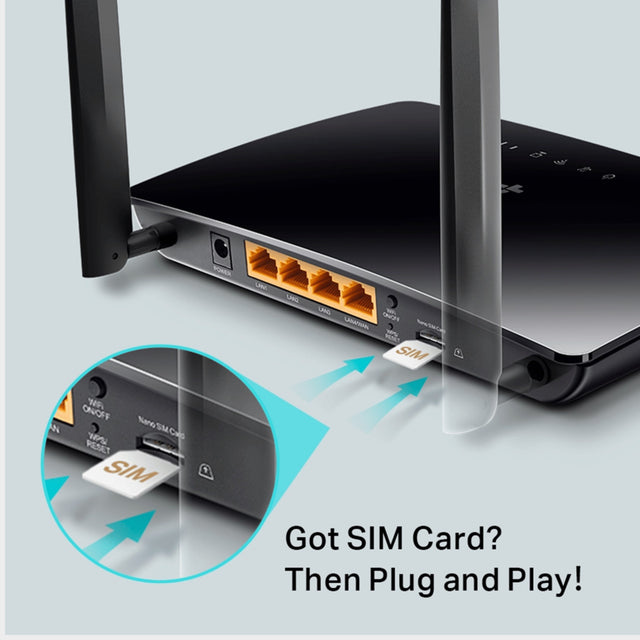 TP-Link 300Mbps Wireless N 4G LTE Router, TL-MR6400 - Black  - KWT Tech Mart