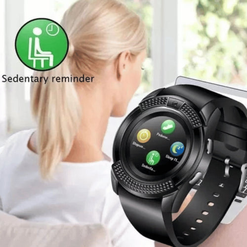 V8 Round Screen Bluetooth Smart Watch With Sim Toolkit - KWT Tech Mart