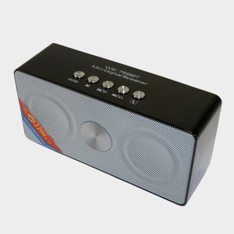 Wster WS Mini Speaker with FM Radio, Micro SD, USB - Black - KWT Tech Mart