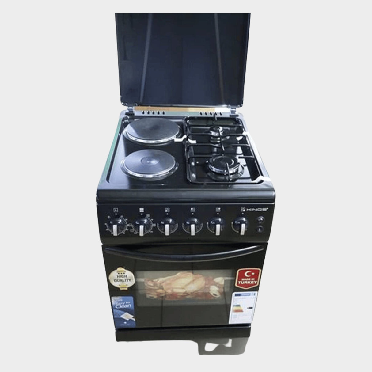 Yes  60x60cm Cooker, 2 Gas + 2 Electric hotplates YS-6622GTG - KWT Tech Mart